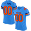 Custom Powder Blue Orange-Royal Mesh Authentic Football Jersey