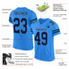 Custom Powder Blue Navy-Aqua Mesh Authentic Football Jersey