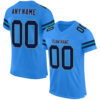 Custom Powder Blue Navy-Aqua Mesh Authentic Football Jersey