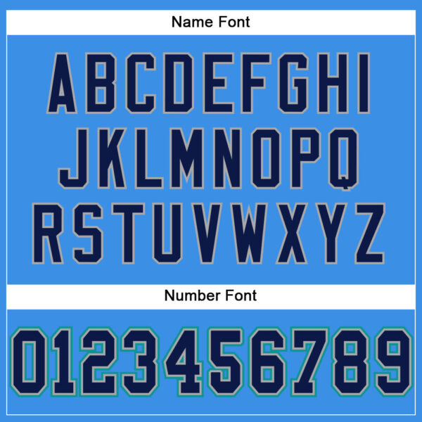 Custom Powder Blue Navy-Aqua Mesh Authentic Football Jersey