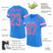 PowderBlue0096-1 Custom Powder Blue Pink-Black Mesh Authentic Football Jersey