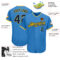 Custom Powder Blue Navy Gold-White Authentic Baseball Jersey