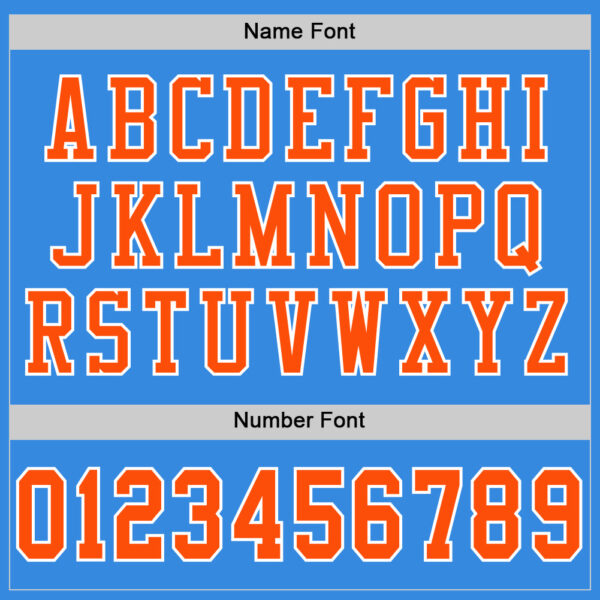 PowderBlue0174-3 Custom Powder Blue Orange-White Mesh Authentic Football Jersey