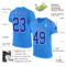 PowderBlue0176-1 Custom Powder Blue Royal-White Mesh Authentic Football Jersey