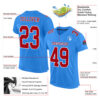 Custom Powder Blue Red-White Mesh Authentic Football Jersey