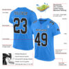Custom Powder Blue Black-White Mesh Authentic Football Jersey