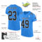 PowderBlue0178-1 Custom Powder Blue Black-White Mesh Authentic Football Jersey