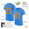 PowderBlue0183-1 Custom Powder Blue Bay Orange Mesh Authentic Football Jersey