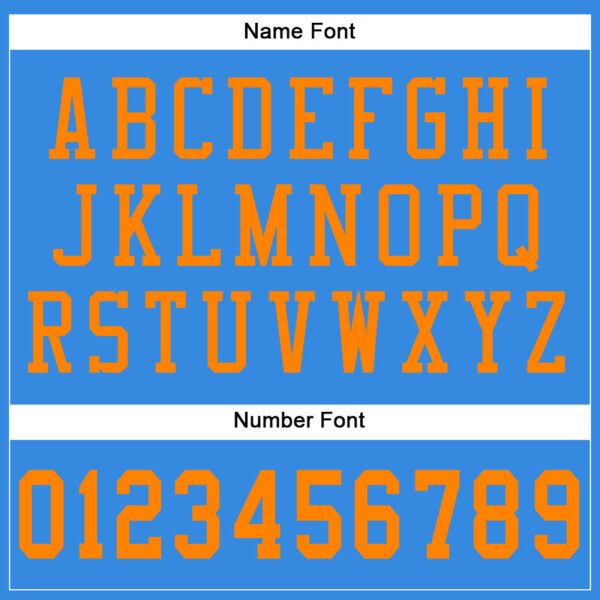 PowderBlue0183-3 Custom Powder Blue Bay Orange Mesh Authentic Football Jersey