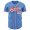 Custom Powder Blue White-Red Authentic Baseball Jersey