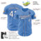 Custom Powder Blue White-Navy Authentic Baseball Jersey