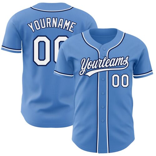 PowderBlue0206_ecc03b7f-6d39-4466-a605-877a5405d753 Custom Powder Blue White-Navy Authentic Baseball Jersey