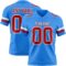 PowderBlue0338 Custom Powder Blue Red-White Authentic Football Jersey
