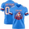 Custom Powder Blue White-Red Authentic Football Jersey
