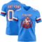 PowderBlue0339-1 Custom Powder Blue White-Red Authentic Football Jersey