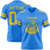 Custom Powder Blue Yellow Authentic Football Jersey