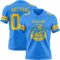 PowderBlue0340-1 Custom Powder Blue Yellow Authentic Football Jersey