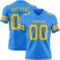 PowderBlue0340 Custom Powder Blue Yellow Authentic Football Jersey