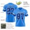 PowderBlue0341-2 Custom Powder Blue Royal-White Authentic Football Jersey