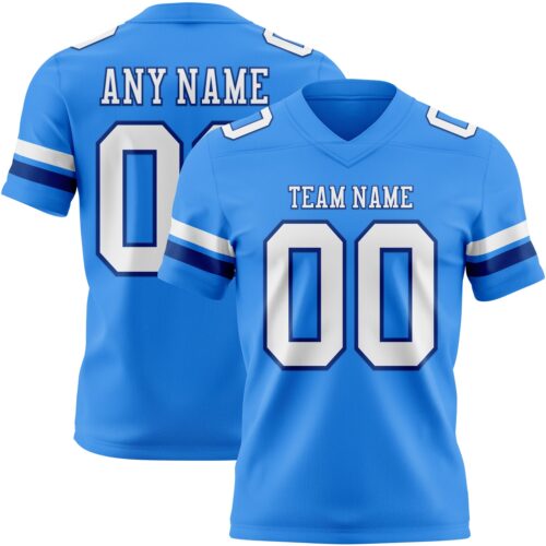 Custom Powder Blue White-Royal Authentic Football Jersey
