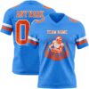 Custom Powder Blue Orange-White Authentic Football Jersey