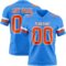 PowderBlue0343 Custom Powder Blue Orange-White Authentic Football Jersey