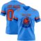 PowderBlue0345-1 Custom Powder Blue Orange-Royal Authentic Football Jersey