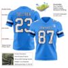 Custom Powder Blue White-Navy Authentic Football Jersey