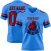 Custom Powder Blue Red-Navy Authentic Football Jersey