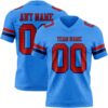 Custom Powder Blue Red-Navy Authentic Football Jersey