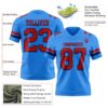Custom Powder Blue Red-Navy Authentic Football Jersey