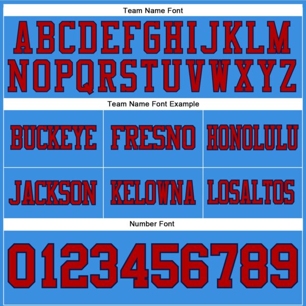 Custom Powder Blue Red-Navy Authentic Football Jersey