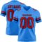 PowderBlue0348 Custom Powder Blue Red-Navy Authentic Football Jersey