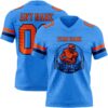 Custom Powder Blue Orange-Navy Authentic Football Jersey
