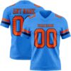 PowderBlue0349 Custom Powder Blue Orange-Navy Authentic Football Jersey
