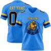 Custom Powder Blue Navy-Gold Authentic Football Jersey