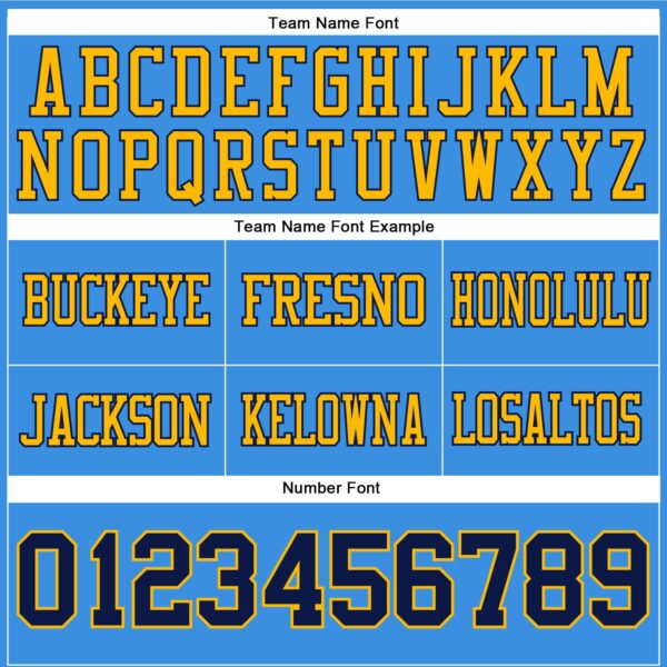 Custom Powder Blue Navy-Gold Authentic Football Jersey