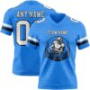 Custom Powder Blue White-Black Authentic Football Jersey