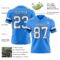 PowderBlue0352-2 Custom Powder Blue White-Black Authentic Football Jersey
