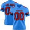 PowderBlue0353 Custom Powder Blue Red-Black Authentic Football Jersey