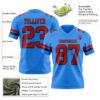 Custom Powder Blue Red-Black Authentic Football Jersey