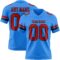 PowderBlue0353 Custom Powder Blue Red-Black Authentic Football Jersey