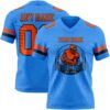 Custom Powder Blue Orange-Black Authentic Football Jersey