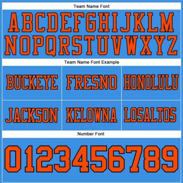 Custom Powder Blue Orange-Black Authentic Football Jersey