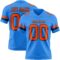 PowderBlue0354 Custom Powder Blue Orange-Black Authentic Football Jersey