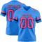 PowderBlue0355 Custom Powder Blue Pink-Black Authentic Football Jersey