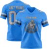 Custom Powder Blue Gray-Steel Gray Authentic Football Jersey