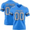 Custom Powder Blue Gray-Steel Gray Authentic Football Jersey