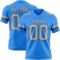 PowderBlue0362 Custom Powder Blue Gray-Steel Gray Authentic Football Jersey
