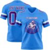 Custom Powder Blue Purple-White Authentic Football Jersey